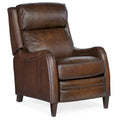 Leather Manual Push Back Recliner, Transitional Style