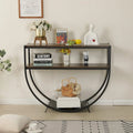 48 3-Tier Console Table Modern Sofa Table with Storage Shelves Arc-Shaped Table