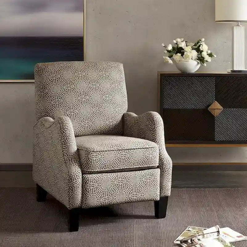 Fabric Push Back Recliner Chair with High-Density Foam, 3-Position