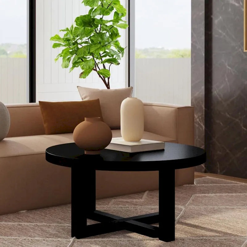 Round Bayur Wood Coffee Table - 36x36x18