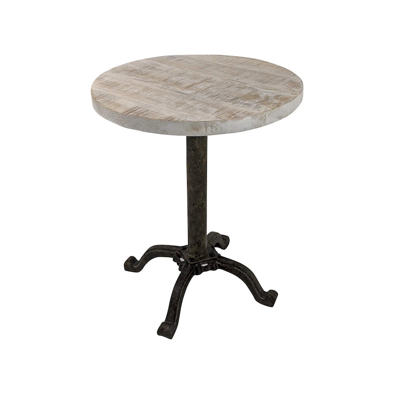 Adjustable Vintage Table - Natural Driftwood Top - Aged Iron Base