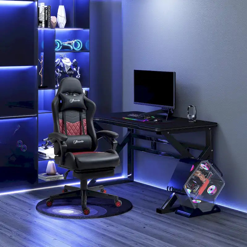 Gaming Chair Racing Style Office Ergonomic Chair Adjustable Height Swivel Recliner High Back PC Computer Desk Chair