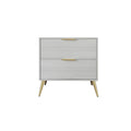 Contemporary 2-Drawers Wooden Nightstand