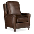 Top-Grain Leather Manual Push Back Recliner with Nailhead Trim